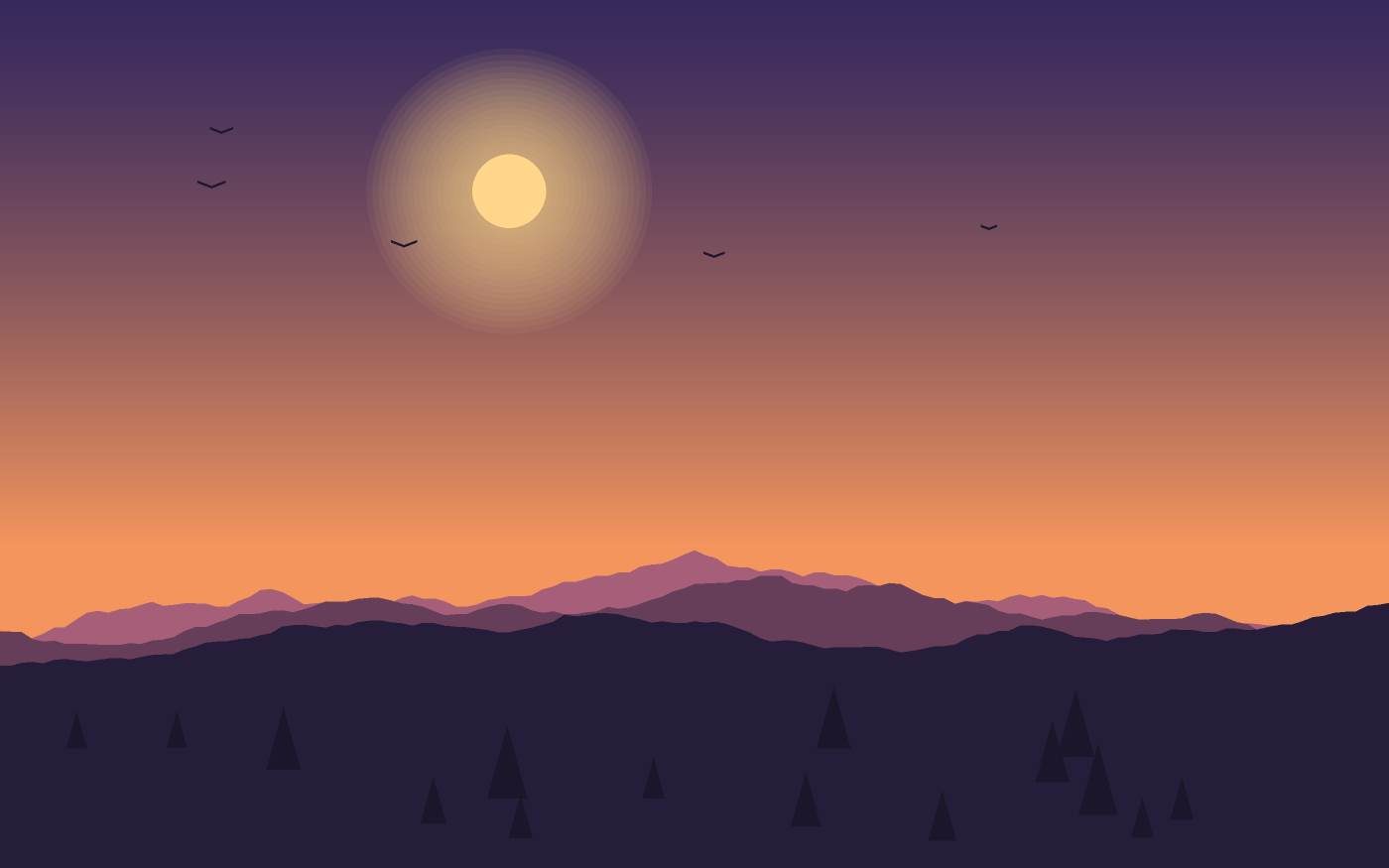 Illustrazione di un paesaggio