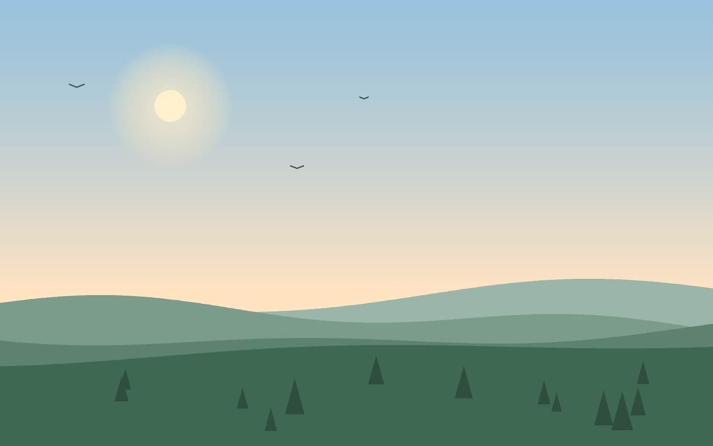 Ilustração de uma paisagem