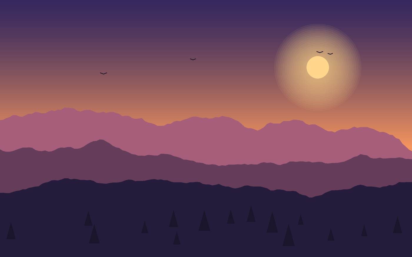 Ilustração de uma paisagem